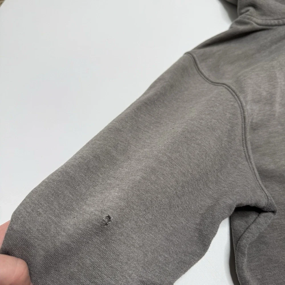 The North Face Hoodie Red Box Mens Small Gray Hooded‎ Sweatshirt Exploring HOLE